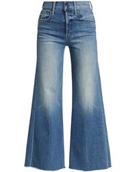 Mother Tomcat Roller High Waisted Crop Flare Jean - Blue