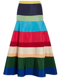 Rosie Assoulin - Striped Brush Midi Skirt - Lyst