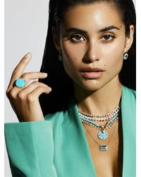Anne Sisteron Turquoise Doublet Cushion Cut Cocktail Ring - Blue