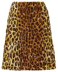 Ashish - Leopard Sequin Knee Length Skirt - Lyst