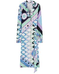 Emilio Pucci - Vivara-print Wrap Dress - Lyst