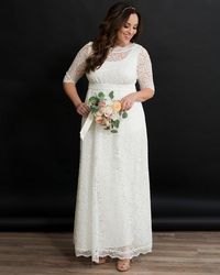 kiyonna lace illusion wedding gown