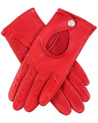 Dents Thruxton Hairsheep Leather Driving Gloves - Red