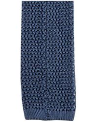 KJ Beckett Plain Knitted Tie - Blue