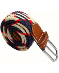 Bassin and Brown Jagged Stripe Elasticated Woven Buckle Belt - Multicolor