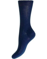 Pantherella - Rose Rib Merino Wool Socks - Lyst