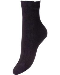 Pantherella Tabitha Rib Cashmere Socks - Black