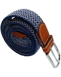 Bassin and Brown Chevron Woven Belt - Blue