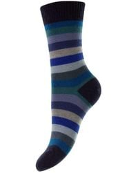 Pantherella - Suzannah Multi Stripe Merino Wool Socks - Lyst