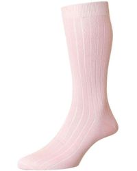 Pantherella Pembrey Sea Island Cotton Socks - Pink