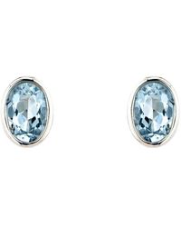 Mark Milton Aquamarine Oval Earrings - Blue