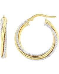 Mark Milton Textured Twist Hoop Earrings - Metallic