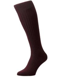 Pantherella Danvers Rib Cotton Lisle Over The Calf Socks - Multicolour