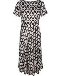 Alba Moda Midi-jurk Met Grafisch Dessin - Wit