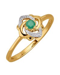 Damenring mit Smaragden Grün Klingel Damen Accessoires Schmuck Ringe 