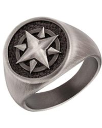 S.oliver Ring für Herren, Edelstahl |Kompass - Grau