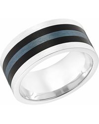 S.oliver Ring für Herren, Edelstahl mit IP Schwarz | 10 mm breit