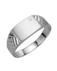 KLiNGEL Herrenring mit Diamant Weiß