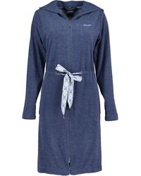 Joop Morgen- und Hausmäntel Damen Bekleidung Nachtwäsche Bade- Bademantel schalkragen in Grau 
