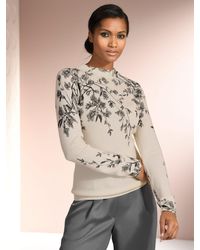 Bekleidung Damen Bekleidung Pullover und Strickwaren Pullover Alba Moda  Pullover mit floralem Print Marineblau/Weiß lmwood.com.br