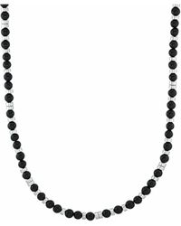 S.oliver Halskette für Herren, Edelstahl mit Achatsteinen - Schwarz