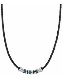S.oliver Halsband für Herren, Edelstahl IP Schwarz | Beads - Mehrfarbig