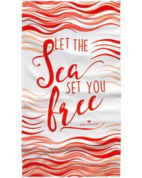 Tom Tailor Velours Strandlaken Alcora - Rood