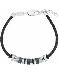 S.oliver Armband für Herren, Edelstahl IP Schwarz | Beads - Mehrfarbig