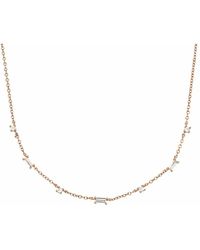 S.oliver Halskette für Damen, 925 Sterling Silber rosévergoldet, (synth.) Zirkonia Roséfarben - Mehrfarbig