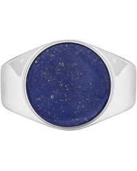 Caï Ring 925/- Sterling Silber Lapislazuli blau Glänzend 2,50ct Weiß