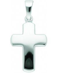 1001 Diamonds 585 Weißgold Kreuz Anhänger - Blau