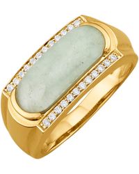 KLiNGEL Herrenring mit Jade Grün