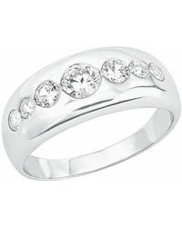 S.oliver Ring Ring für Damen, Sterling 925, Zirkonia (synth.) - Weiß
