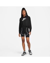 Nike - Kapuzensweatshirt Club Fleece Women's Cropped Hoodie - Lyst