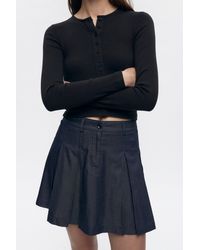 KOTN - Dendera Denim Pleated Mini - Lyst