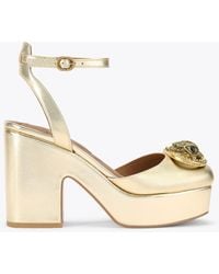 Kurt Geiger - Kurt Geiger Heels Gold Leather Chelsea - Lyst