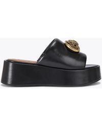 Kurt Geiger - Leather Chelsea Flatform Mules - Lyst