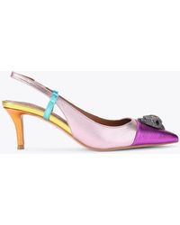 Kurt Geiger - Belgravia Eagle Sling Back Heel - Leather Slingback Heels - Lyst