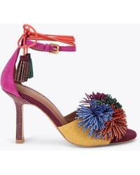 Kurt Geiger - Kurt Geiger Heels Suede Leather Pom Pom - Lyst