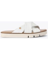 Carvela Kurt Geiger - Vita Cross Strap - Bone Leather Slip On Sandal - Lyst