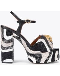 Kurt Geiger - Platform Sandals With Shimmering Sequins - Lyst