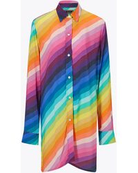 Kurt Geiger - Kurt Geiger Swimwear Multi Other Resort Shirt Dress - Lyst