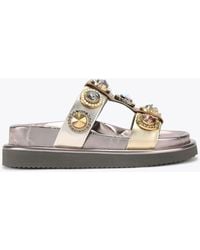 Kurt Geiger - Leather Orson Crystal Sandals - Lyst