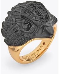 Kurt Geiger - Kurt Geiger Jewellery Gold Combination Pave Eagle Ring - Lyst