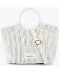 Carvela Kurt Geiger - Midi Sardinia Weave Tote Bag - Bone Midi Tote Bag - Lyst