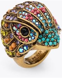 Kurt Geiger - Kurt Geiger Eagle Head Jewellery Ring Brass Eagle - Lyst