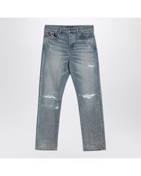 Amiri - Straight Jeans With Rips Antique - Lyst