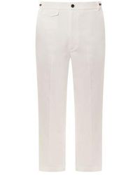 Gucci - Cotton Drill Trousers With Web Detailing And Gg Embroidery For - Lyst