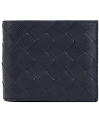 Bottega Veneta - Intrecciato Pattern Bi-Fold Leather Wallet For - Lyst