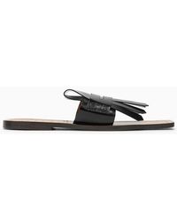 Marni - Elegant Square Open Toe Mini Fringe Sandal - Lyst